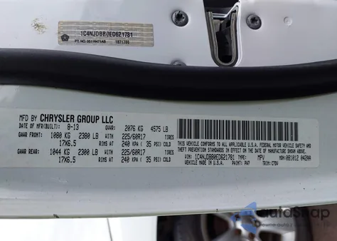 2014 Jeep Compass Sport z USA, uszkodzony, nr VIN 1C4NJDBB0ED621781